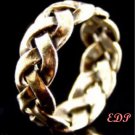 Sterling Band Ring Sz 6 Italy Unisex Open Braid Wide