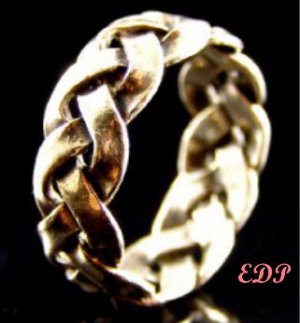 Sterling Band Ring Sz 6 Italy Unisex Open Braid Wide