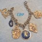 Shields Medieval Gothic Charm Bracelet Enamel Gargoyles