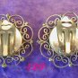 Antique Micro Mosaic Daisy Clip Earrings Forget-me-not
