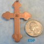Native American Copper Turquoise CROSS Pendant Signed