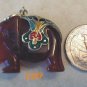 Carnelian Elephant Cloisonne Pendant Charm Enamel