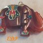 Carnelian Elephant Cloisonne Pendant Charm Enamel