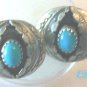 Native American Sterling & Turquoise Pierced Earrings