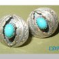 Native American Sterling & Turquoise Pierced Earrings