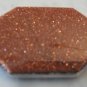 Antique GOLDSTONE Brooch Pin Sterling Framed Mounting