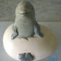 Dolphin in Egg Statue Figurine Hand Painted Pottery