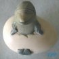 Dolphin in Egg Statue Figurine Hand Painted Pottery