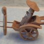 Old Handmade Carved Wood Rickshaw Coolie Umbrella Lady