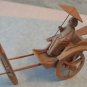 Old Handmade Carved Wood Rickshaw Coolie Umbrella Lady
