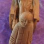 Old Handmade Carved Wood Rickshaw Coolie Umbrella Lady