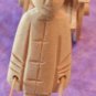 Old Handmade Carved Wood Rickshaw Coolie Umbrella Lady