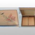 Lacquered Wood Jewelry Playing Card Box Hand Painted