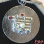 Sterling Music Clef Note Charm Chain Pearl Aqua Garnet