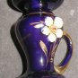 Gesch Vase Candlestick COBALT Jeweled Flower MWT