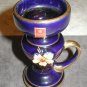 Gesch Vase Candlestick COBALT Jeweled Flower MWT