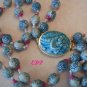 Oriental Blue and White Cinnabar Like Necklace Asian