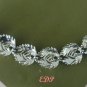 LISNER Chunky Silver Leaf Link Bracelet Signed
