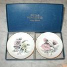 2 Royal Worcester Bone China Dishes MIB Pink Yellow
