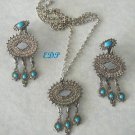 Southwestern Style Clip Earrings and Necklace