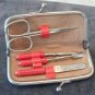 5pc Purse Manicure Set W. Germany Leather Case Scissor