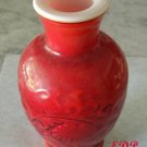 Jelly Apple Glaze Vase Milkglass Oriental Floral Asian