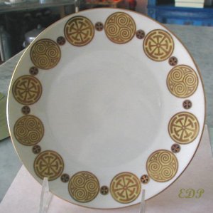 Gold Medallion Dish Plate Bavaria Albath & Katser