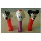 3 Pez Dispensers Sylvester Lambchop Mickey Mouse