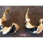 Gay Boyer Black Enamel Twisted Gold Clip Earrings