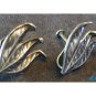 Sterling Screwback Cactus Leaf Leaves Earrings