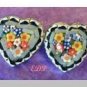 Micro Mosaic Flowers PIN or Brooch Double Hearts Italy
