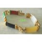 Jade Multi-Color Link Bracelet Asian Oriental