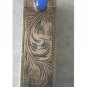 Italian Lipstick Case Blue Stone Etched ART DECO