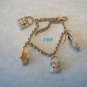 Sterling Italian Shoe Purse Charm Bracelet 18Kt Vermeil Charms CZ