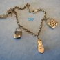 Sterling Italian Shoe Purse Charm Bracelet 18Kt Vermeil Charms CZ