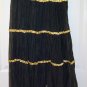 CRESSONG Long Black Crinkle Boho Skirt Junior Small 3/4