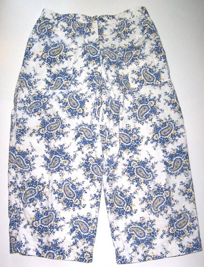 RUSS Cropped Pants Cream/Blue Womens Sz. 12