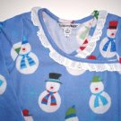 COMPANY KIDS Blue Snowman Flannel Nightgown Toddler Girls Size 2/2T