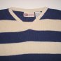 FADED GLORY Navy/Beige Stripe Ribbed V-Neck Sweater Girls 10/12