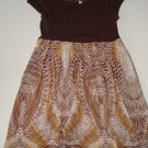 JULIE'S CLOSET Brown Animal Print Tunic Top Womens Med.