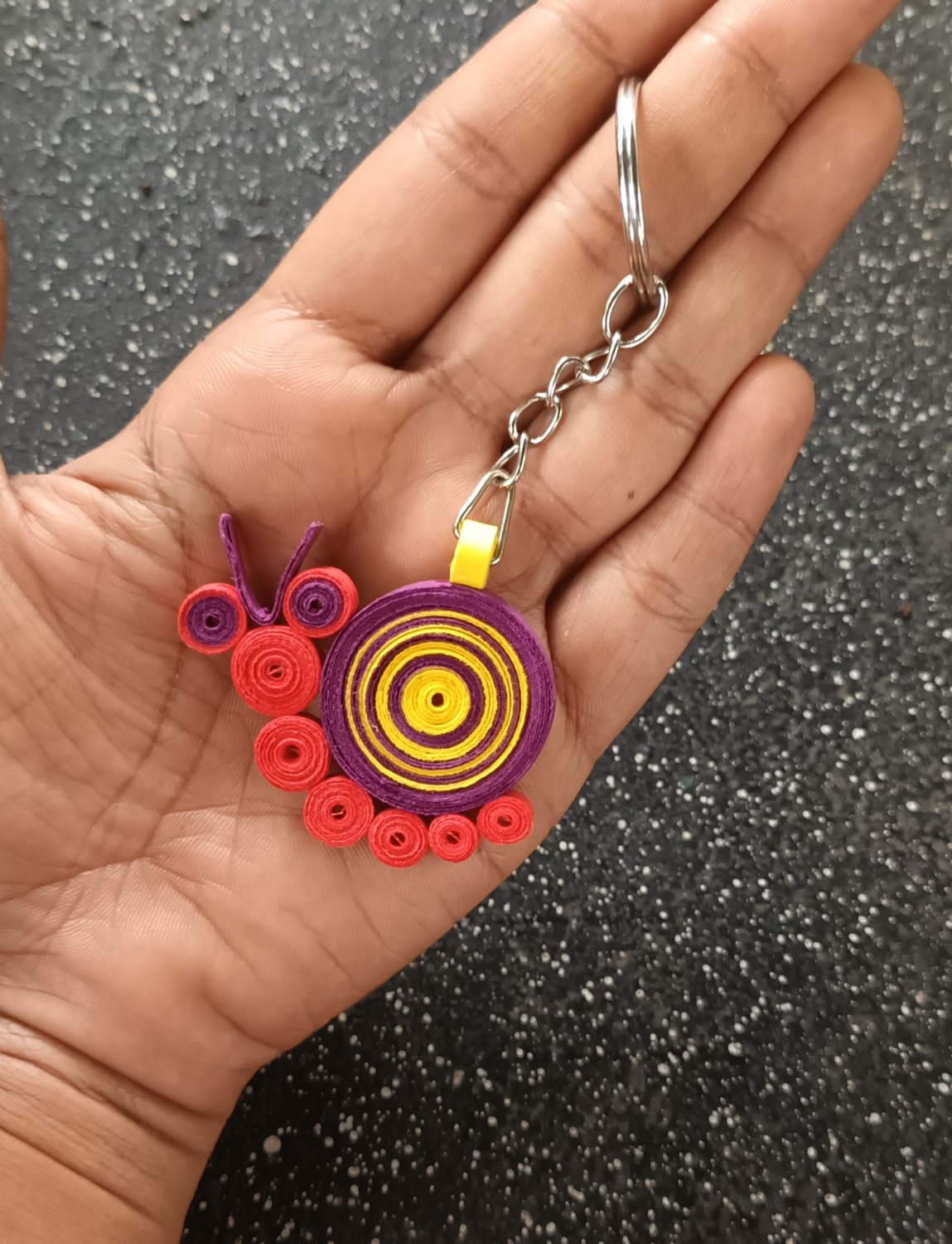 quilling key tag, Hand made key tag, key chain, cute animal key tag