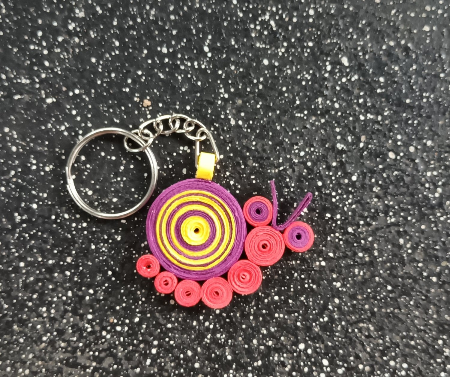quilling key tag, Hand made key tag, key chain, cute animal key tag