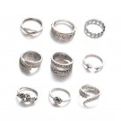 Boho Triangle Midi Finger Rings Jewelry Set Vintage Punk Carved