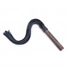 Hot Bdsm Spanking Flogger Genuine Leather Archaize Wooden Handle