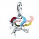 Sterling Silver Colorful Licorne Memory Charm