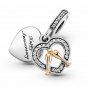 Silver Jewelry Bracelet Diy Pendant Accessories Shining Double-Piece Charm