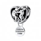 Hollow seahorse pattern heart charm