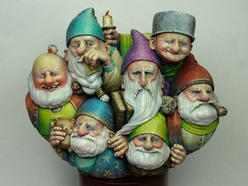 1/12 BUST Resin Figure Model Kit Seven Gnomes Unpainted Unassembled X0277