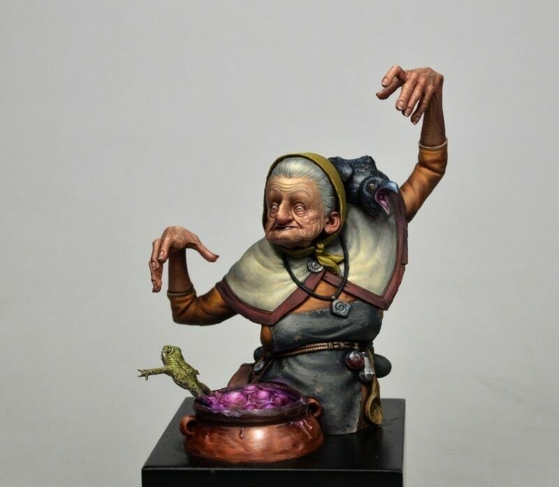 1/12 BUST Resin Figure Model Kit Female Witch Sorceress Fantasy Unpainted X0275