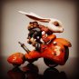 1:12 Resin Figure Model Kit Rabbit with Moto Racer Unpainted Resin Unassambled